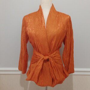 Shimmery Orange Cocktail Blouse sz M